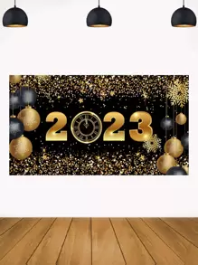 Star & Number Print Background Cloth - Multicolor - View 1