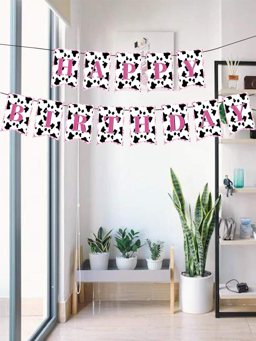 1入組紙拉標語設計懸掛旗 - 彩色 - 查看 1