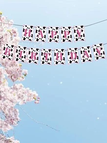 1入組紙拉標語設計懸掛旗 - 彩色 - 查看 3