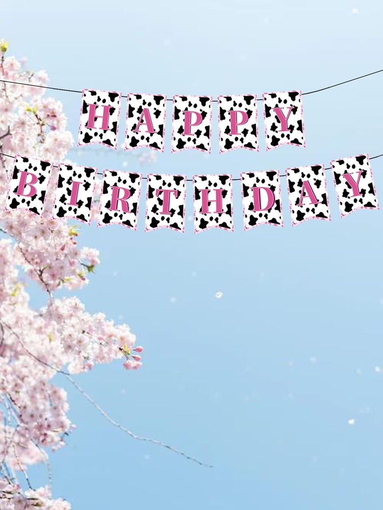 1入組紙拉標語設計懸掛旗 - 彩色 - 查看 3