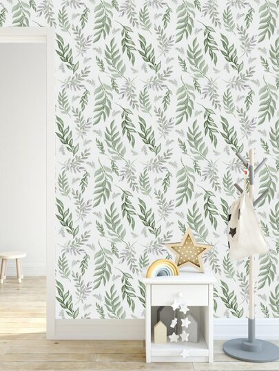 Roll Groen Willow Leaf Self Adhesive Wallpaper Mimosa Leaves Peel Stick Home Kitchen, Cabinets, Tafel 17.7inch Wide view 3