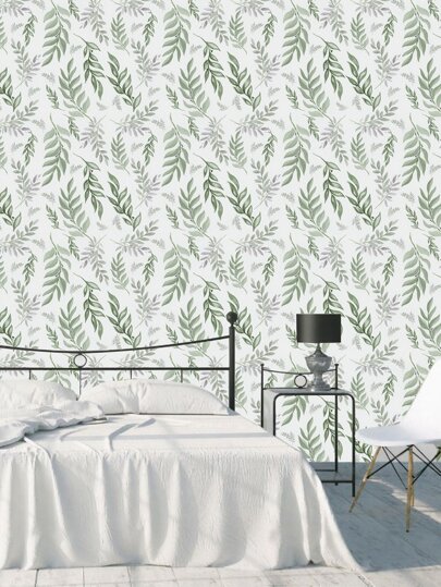 Roll Groen Willow Leaf Self Adhesive Wallpaper Mimosa Leaves Peel Stick Home Kitchen, Cabinets, Tafel 17.7inch Wide view 5