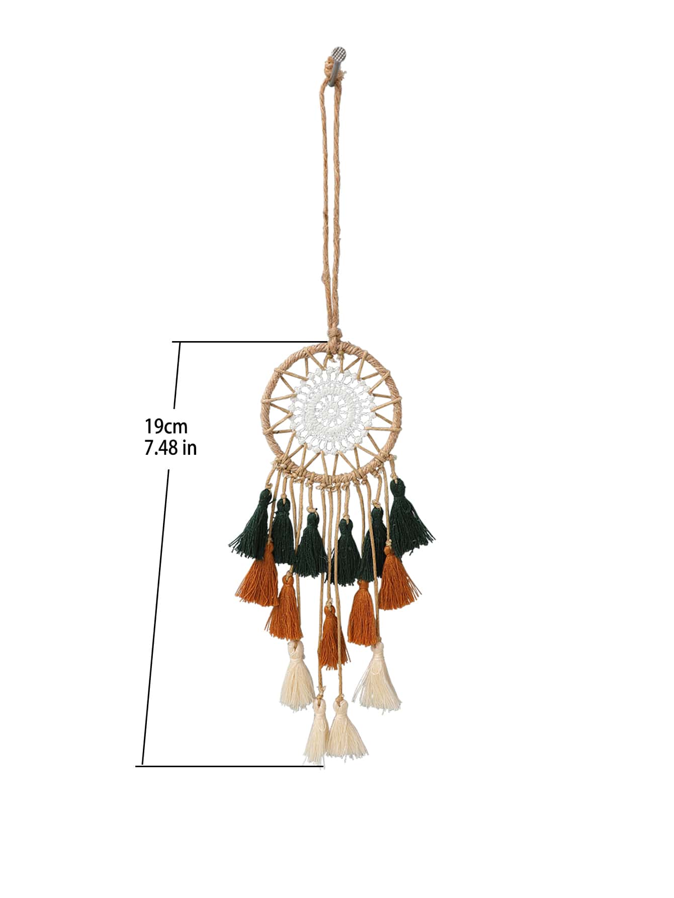 1/2 chiếc đồ trang trí tường phong cách Bohemian, bẫy giấc mơ hình học đan tay có tua rua, tác phẩm nghệ thuật Boho cho ký túc xá, nhà cửa, phòng ngủ, căn hộ. - Nhiều màu - Xem 9