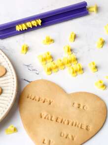 1set Letter Shaped Cookie Stamp, Mini Creative Biscuit Press Mold For Baking