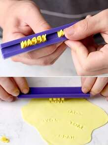 1set Letter Shaped Cookie Stamp, Mini Creative Biscuit Press Mold For Baking