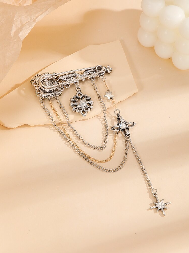 Rhinestone Decor Brooch - Multicolor - View 3