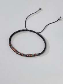 Vòng tay nam tối giản thời trang và phổ biến để làm quà tặng trang sức và cho vẻ ngoài sành điệu - màu đen - Xem 2