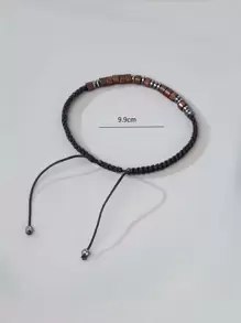 Vòng tay nam tối giản thời trang và phổ biến để làm quà tặng trang sức và cho vẻ ngoài sành điệu - màu đen - Xem 3