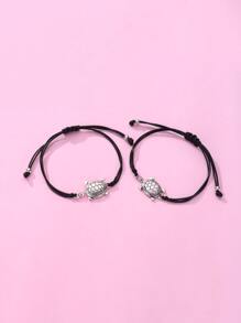 2pcs Girls Tortoise Decor Bracelet - Multicolor - View 1