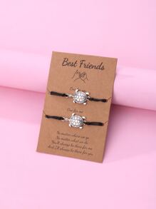 2pcs Girls Tortoise Decor Bracelet - Multicolor - View 2