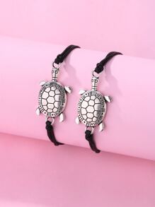 2pcs Girls Tortoise Decor Bracelet - Multicolor - View 5