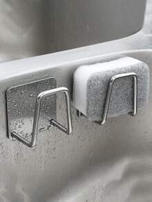 1 pieza de acero inoxidable Esponja Rejilla de drenaje - Plateado - Ver 2