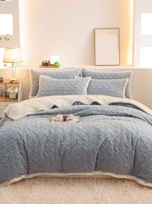 1入組素色毛茸茸毯子 - 彩色 - 查看 2