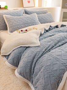 1入組素色毛茸茸毯子 - 彩色 - 查看 3