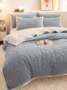 1入組素色毛茸茸毯子 - 彩色 - 查看 4