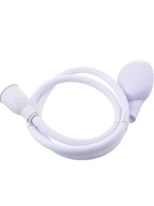 1 pieza unicolor Alcachofa de ducha con 1 pieza Manguera de ducha - Blanco - Ver 2