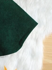 嬰兒毛絨內襯燈芯絨連帽斗篷外套