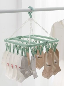 1 pieza de plástico Percha de calcetín con Pinza - Verde - Ver 2