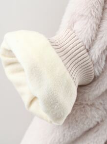 Baby Zip Up Hooded Flannel Coat & Bag