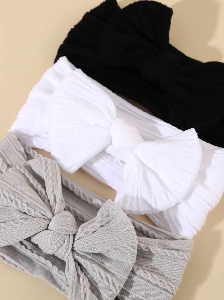 3pcs Baby Bow Decor Hair Band Love Valentine - Multicolor - View 2