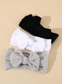 3pcs Baby Bow Decor Hair Band Love Valentine - Multicolor - View 3