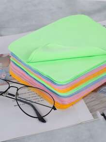 1pc Random Color Cleaning Rag, 14.5x17.5cm Glasses Cloth For Eyeglasses, Camera Lens, Cell Phones, Laptops, LCD TV Screens And More - Multicolor - View 1