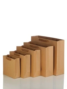 6 piezas Bolsa de regalo liso - Marrón - Ver 2