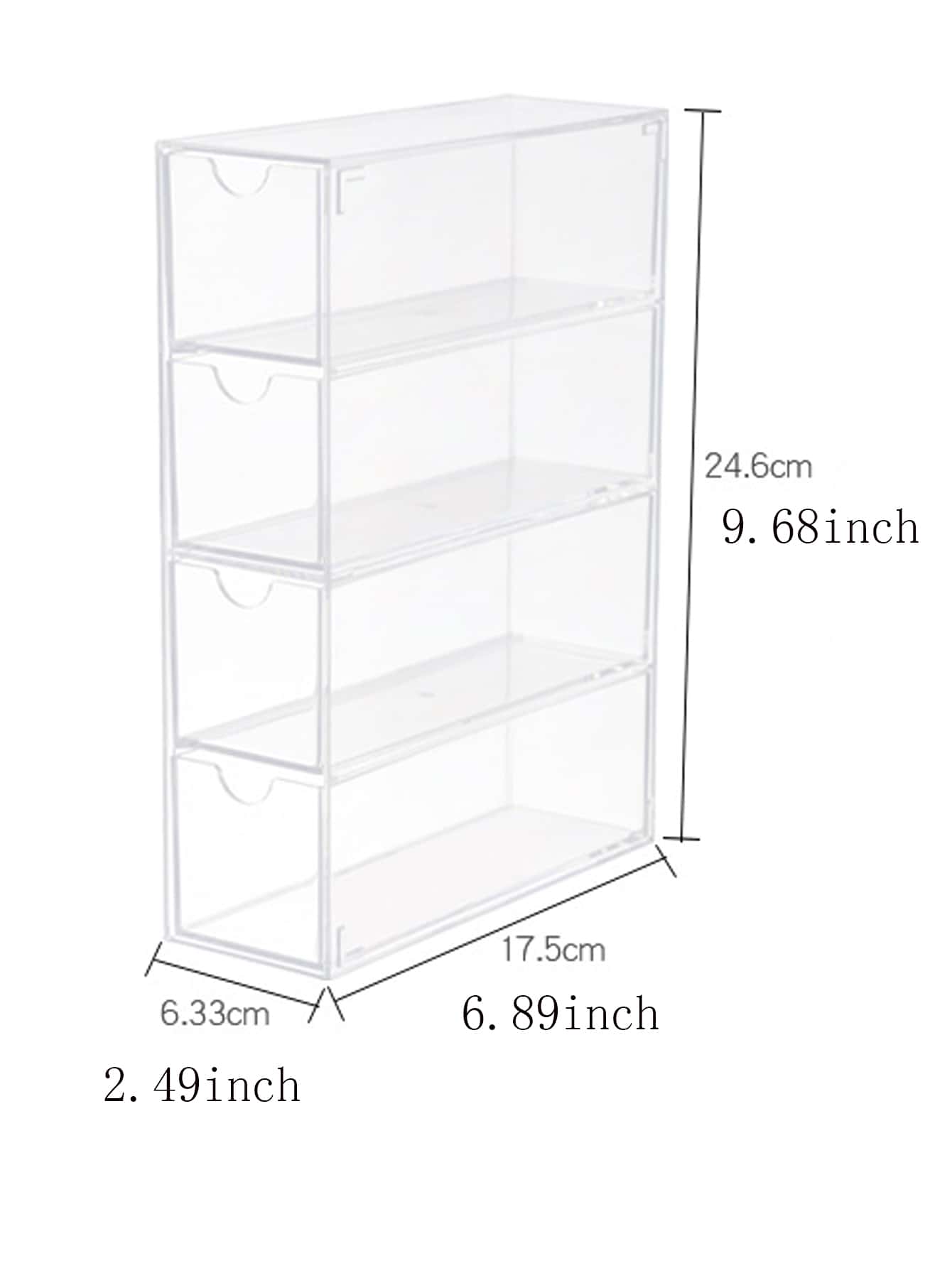 1pc Clear Glasses Storage Box, Simple Clear Plastic Sunglasses Storage Box For Household - Clear - View 3