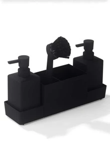 2 cái Hộp đựng kem dưỡng da rắn & 1 cái Bàn chải làm sạch - màu đen - Xem 2