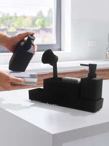 2 cái Hộp đựng kem dưỡng da rắn & 1 cái Bàn chải làm sạch - màu đen - Xem 3