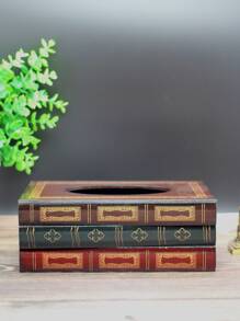 1入組書本設計紙巾盒 - 彩色 - 查看 1