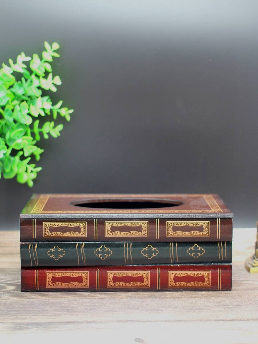 1入組書本設計紙巾盒 - 彩色 - 查看 1