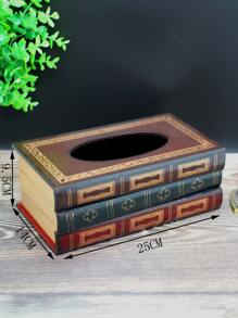 1入組書本設計紙巾盒 - 彩色 - 查看 3