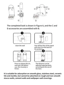 1 pieza Titular de la maquinilla de afeitar de plástico montado en la pared - Blanco - Ver 3