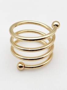 1pc Spiral Napkin Ring - Gold - View 1