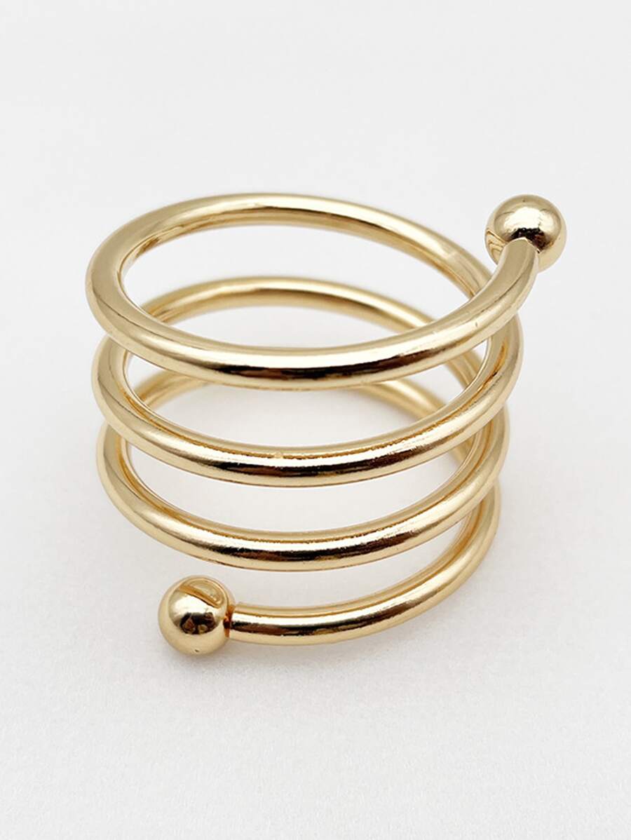 1pc Spiral Napkin Ring - Gold - View 1
