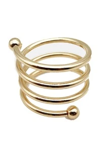 1pc Spiral Napkin Ring - Gold - View 2