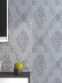 1 件 3D 灰色自粘墙纸，自粘，家用强力粘贴防水防潮墙纸，卧室温馨泡沫砖背景墙，用于家庭装饰，装修贴纸撕掉墙板，墙纸，壁纸，春季装饰物品刷新你的家，拉玛装饰贴纸