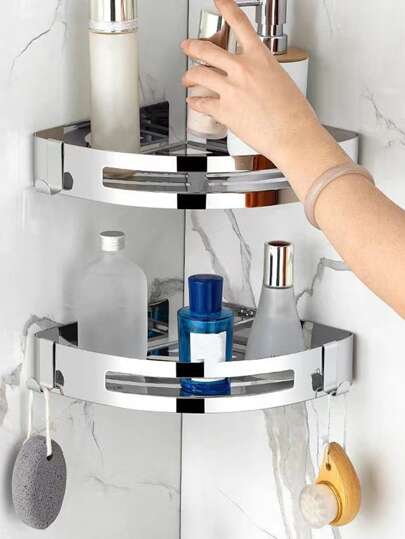 1 件装不锈钢转角置物架浴室配件