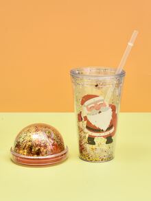 1pc Christmas Santa Claus Straw Cup - Multicolor - View 2