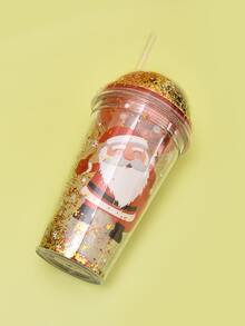 1pc Christmas Santa Claus Straw Cup - Multicolor - View 3