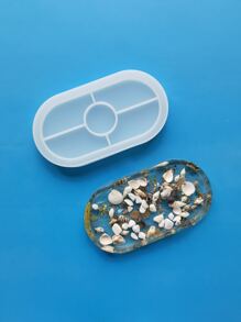 1pc Oval DIY Silicone Mold - White - View 2