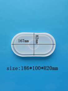 1pc Oval DIY Silicone Mold - White - View 5