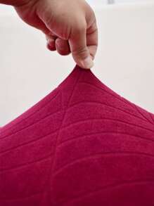 1入組葉子圖案有彈性沙發座套 - 酒紅色 - 查看 2