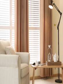 Plain Single Panel Blackout Curtain - Khaki - View 1