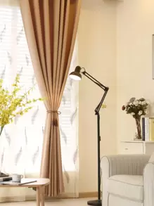 Plain Single Panel Blackout Curtain - Khaki - View 5