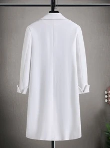 Manfinity Homme 男士1入組雙排釦花呢外套 - 白色 - 查看 2