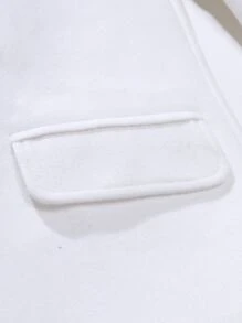 Manfinity Homme 男士1入組雙排釦花呢外套 - 白色 - 查看 6