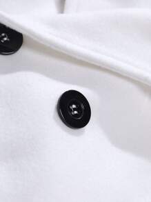 Manfinity Homme 男士1入組雙排釦花呢外套 - 白色 - 查看 7