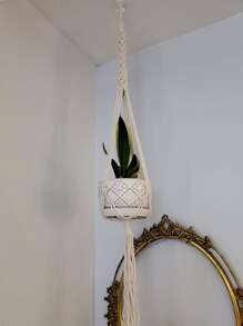 1pc Woven Hanging Basket - Multicolor - View 3